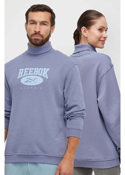 Reebok Classic bluza bawełniana kolor niebieski z aplikacją ze sklepu ANSWEAR.com w kategorii Bluzy męskie - zdjęcie 165523136