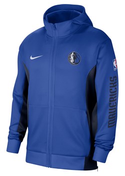 Męska bluza z kapturem i zamkiem na całej długości Nike Dri-FIT NBA Dallas Mavericks Showtime - Niebieski ze sklepu Nike poland w kategorii Bluzy męskie - zdjęcie 165531096
