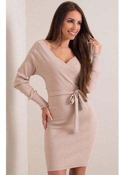 Beżowa bawełniana sukienka RV-SK-5297.23P, Kolor beżowy, Rozmiar XL, Merribel ze sklepu Primodo w kategorii Sukienki - zdjęcie 165532588