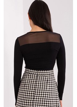 Czarna elegancka bluzka damska z długim rękawem RV-BZ-9201.78P, Kolor czarny, Rozmiar S, BASIC FEEL GOOD ze sklepu Primodo w kategorii Bluzki damskie - zdjęcie 165532597