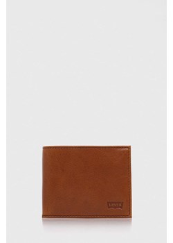 Levi&apos;s portfel skórzany kolor brązowy ze sklepu ANSWEAR.com w kategorii Portfele męskie - zdjęcie 165540538