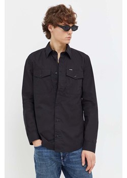 G-Star Raw koszula bawełniana męska kolor czarny slim z kołnierzykiem klasycznym ze sklepu ANSWEAR.com w kategorii Koszule męskie - zdjęcie 165566358