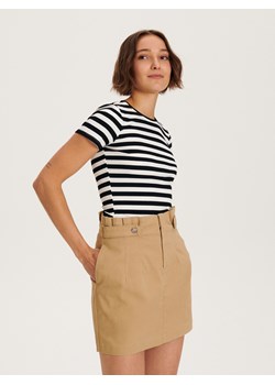 Reserved - Bawełniana spódnica - beżowy ze sklepu Reserved w kategorii Spódnice - zdjęcie 165573405