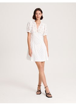 Reserved - Ażurowa sukienka mini - biały ze sklepu Reserved w kategorii Sukienki - zdjęcie 165573489