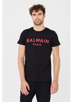 BALMAIN T-shirt czarny z czerwonym logo, Wybierz rozmiar S ze sklepu outfit.pl w kategorii T-shirty męskie - zdjęcie 165575228
