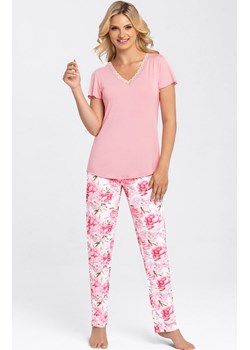 Romantyczna piżama damska z długimi spodniami Tiffany, Kolor różowy-wzór, Rozmiar M, Babella ze sklepu Intymna w kategorii Piżamy damskie - zdjęcie 165579877