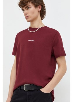 Les Deux t-shirt bawełniany męski kolor bordowy z nadrukiem ze sklepu ANSWEAR.com w kategorii T-shirty męskie - zdjęcie 165580788