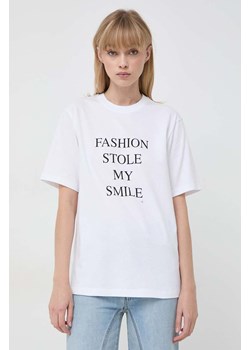 Victoria Beckham t-shirt bawełniany kolor biały 1322JTS004130A ze sklepu ANSWEAR.com w kategorii Bluzki damskie - zdjęcie 165584919