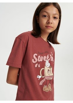 Sinsay - Koszulka z nadrukiem - czerwony ze sklepu Sinsay w kategorii Bluzki dziewczęce - zdjęcie 165590067