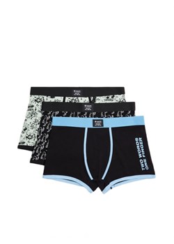 Cropp - 3 pack bokserek z printem - czarny ze sklepu Cropp w kategorii Majtki męskie - zdjęcie 165590687