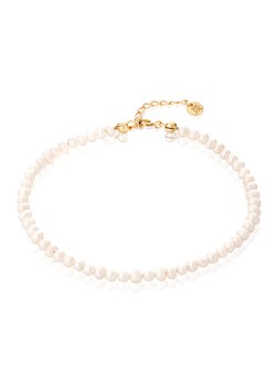 bransoletka na nogę z perłami, srebrna pozłacana ze sklepu ANIA KRUK w kategorii Bransoletki - zdjęcie 165591635