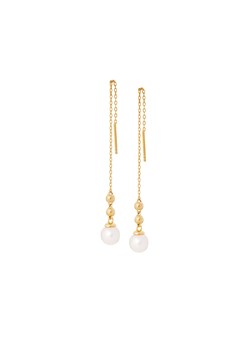 kolczyki wiszące z perłami srebrne pozłacane ze sklepu ANIA KRUK w kategorii Kolczyki - zdjęcie 165592236