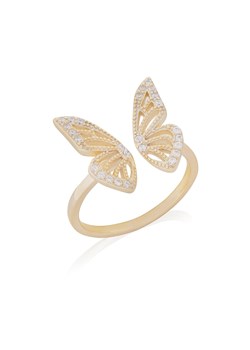 pierścionek skrzydła motyla srebrny pozłacany ze sklepu ANIA KRUK w kategorii Pierścionki - zdjęcie 165592255