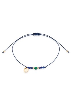 bransoletka sznurkowa  z malachitem i lapisem lazuli ze sklepu ANIA KRUK w kategorii Bransoletki - zdjęcie 165592286