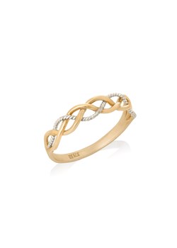pierścionek pleciony łączone złoto ze sklepu ANIA KRUK w kategorii Pierścionki - zdjęcie 165592318