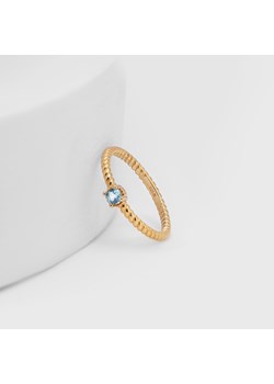 pierścionek z cyrkonią srebrny pozłacany ze sklepu ANIA KRUK w kategorii Pierścionki - zdjęcie 165592356