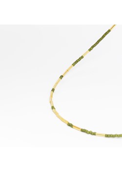 choker z koralikami oliwkowymi, srebrny pozłacany ze sklepu ANIA KRUK w kategorii Naszyjniki - zdjęcie 165592506