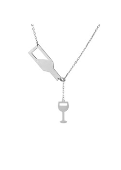 naszyjnik z butelką i kieliszkiem, srebrny ze sklepu ANIA KRUK w kategorii Naszyjniki - zdjęcie 165592657