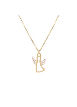 naszyjnik z aniołkiem i cyrkoniami, złoty ze sklepu ANIA KRUK w kategorii Naszyjniki - zdjęcie 165592696