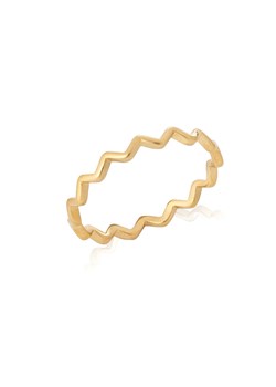 pierścionek zygzak srebrny pozłacany ze sklepu ANIA KRUK w kategorii Pierścionki - zdjęcie 165592945