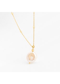 naszyjnik z kuleczkami i perłą, srebrny pozłacany ze sklepu ANIA KRUK w kategorii Naszyjniki - zdjęcie 165593015