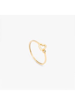 pierścionek z serduszkiem i cyrkonią, złoty ze sklepu ANIA KRUK w kategorii Pierścionki - zdjęcie 165593115