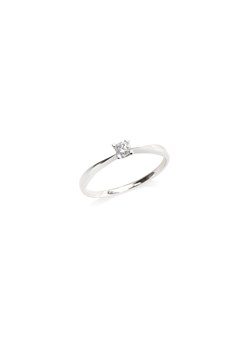 pierścionek z brylantem z białego złota ze sklepu ANIA KRUK w kategorii Pierścionki - zdjęcie 165593169