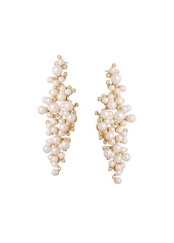 kolczyki z perłami srebrne pozłacane ze sklepu ANIA KRUK w kategorii Kolczyki - zdjęcie 165593199