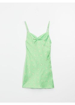 Satynowa sukienka na ramiączkach zielona ze sklepu House w kategorii Sukienki - zdjęcie 165593655