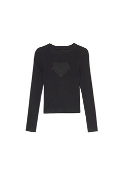 Cropp - Czarny sweter w prążki - czarny ze sklepu Cropp w kategorii Swetry damskie - zdjęcie 165623928
