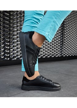 Czarne skóra naturalna wiązane sneakersy Camilla ze sklepu gemre w kategorii Buty sportowe damskie - zdjęcie 165628657