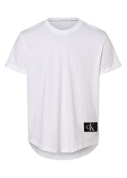 Calvin Klein Jeans T-shirt męski Mężczyźni Bawełna biały jednolity ze sklepu vangraaf w kategorii T-shirty męskie - zdjęcie 165630885