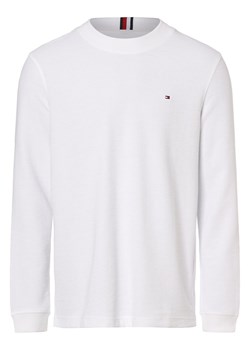 Tommy Hilfiger Męska koszulka z długim rękawem Mężczyźni biały jednolity ze sklepu vangraaf w kategorii T-shirty męskie - zdjęcie 165630956