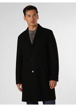 HUGO Płaszcz z dodatkiem kaszmiru Mężczyźni czarny jednolity ze sklepu vangraaf w kategorii Płaszcze męskie - zdjęcie 165631046
