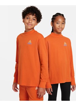 Luźna koszulka z długim rękawem dla dużych dzieci z tkaniny waflowej Nike ACG - Pomarańczowy ze sklepu Nike poland w kategorii T-shirty chłopięce - zdjęcie 165632746