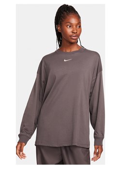 Damski T-shirt z długim rękawem Nike Sportswear - Brązowy ze sklepu Nike poland w kategorii Bluzki damskie - zdjęcie 165632747