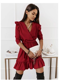 Rozkloszowana sukienka z falbankami MOLLY - czerwona ze sklepu magmac.pl w kategorii Sukienki - zdjęcie 165650607