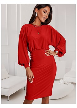 Elegancka sukienka o kimonowym kroju SITTA - czerwona ze sklepu magmac.pl w kategorii Sukienki - zdjęcie 165653477