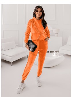 Welurowy komplet dresowy bluza + spodnie TUTE - orange ze sklepu magmac.pl w kategorii Dresy damskie - zdjęcie 165654058