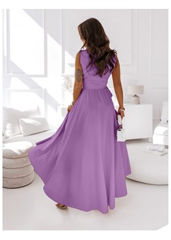 Maxi kopertowa sukienka EVENING - liliowa ze sklepu magmac.pl w kategorii Sukienki - zdjęcie 165655338