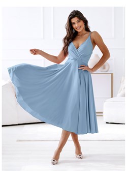 Sukienka midi na ramiączkach AGNES - błękitna ze sklepu magmac.pl w kategorii Sukienki - zdjęcie 165655358