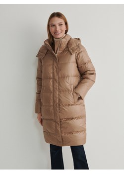 Reserved - Płaszcz z naturalnym puchem - beżowy ze sklepu Reserved w kategorii Kurtki damskie - zdjęcie 165667269
