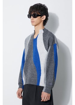 Ader Error sweter z domieszką wełny Batia Knit męski kolor szary z półgolfem BMADFWKT0301 ze sklepu PRM w kategorii Swetry męskie - zdjęcie 165669305