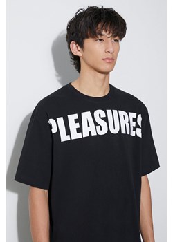 PLEASURES t-shirt bawełniany Expand Heavyweight Shirt męski kolor czarny z nadrukiem P23F032 BLACK ze sklepu PRM w kategorii T-shirty męskie - zdjęcie 165669306