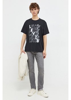 Levi&apos;s t-shirt bawełniany męski kolor czarny z nadrukiem ze sklepu ANSWEAR.com w kategorii T-shirty męskie - zdjęcie 165670277