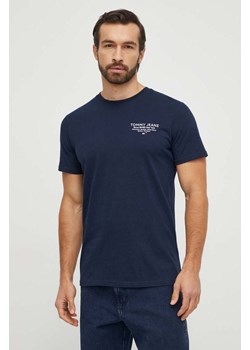 Tommy Jeans t-shirt bawełniany męski kolor granatowy z nadrukiem ze sklepu ANSWEAR.com w kategorii T-shirty męskie - zdjęcie 165675126