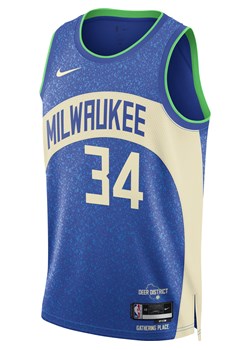 Koszulka męska Nike Dri-FIT NBA Swingman Giannis Antetokounmpo Milwaukee Bucks City Edition 2023/24 - Niebieski ze sklepu Nike poland w kategorii T-shirty męskie - zdjęcie 165677495