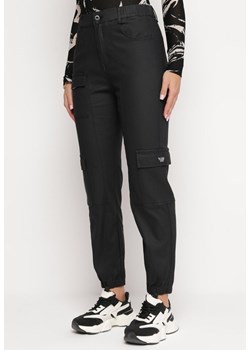 Czarne Spodnie Bojówki ze Ściągaczami Velorusa ze sklepu Born2be Odzież w kategorii Spodnie damskie - zdjęcie 165683239
