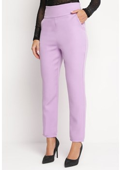 Jasnofioletowe Spodnie Regular Boura ze sklepu Born2be Odzież w kategorii Spodnie damskie - zdjęcie 165683259
