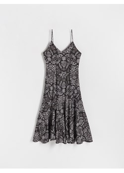 Reserved - Satynowa sukienka w kwiatowy nadruk - wielobarwny ze sklepu Reserved w kategorii Sukienki - zdjęcie 165684238